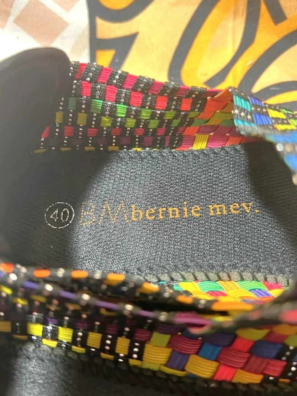 Bernie Mev Woven Elastic Flats Multicolor Comfort Shoes Size 40